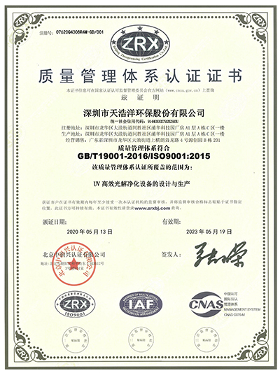 ISO9001質量管理體係認證（zhèng）